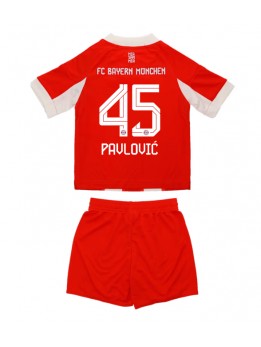 Bayern Munich Aleksandar Pavlovic #45 Dječji Domaci Dres kompleti 2025-26 Kratak Rukavima (+ kratke hlače)